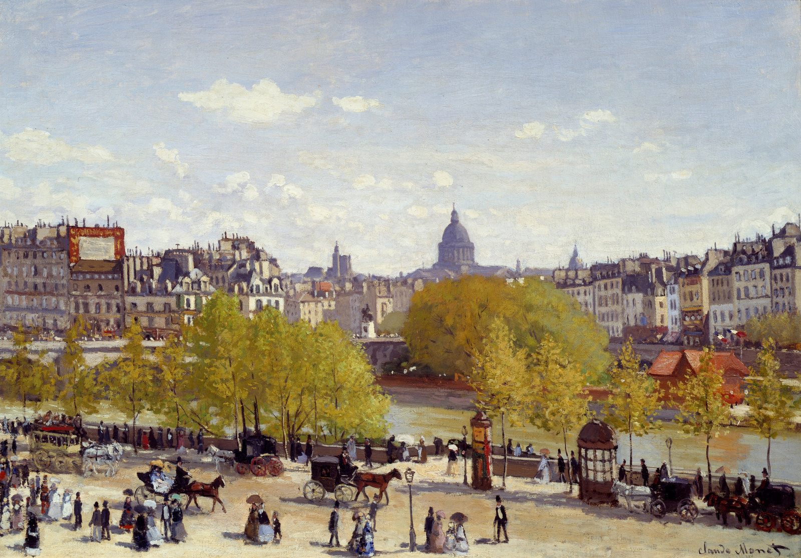 Wharf of Louvre, Paris (1867) - Claude Monet Tablo