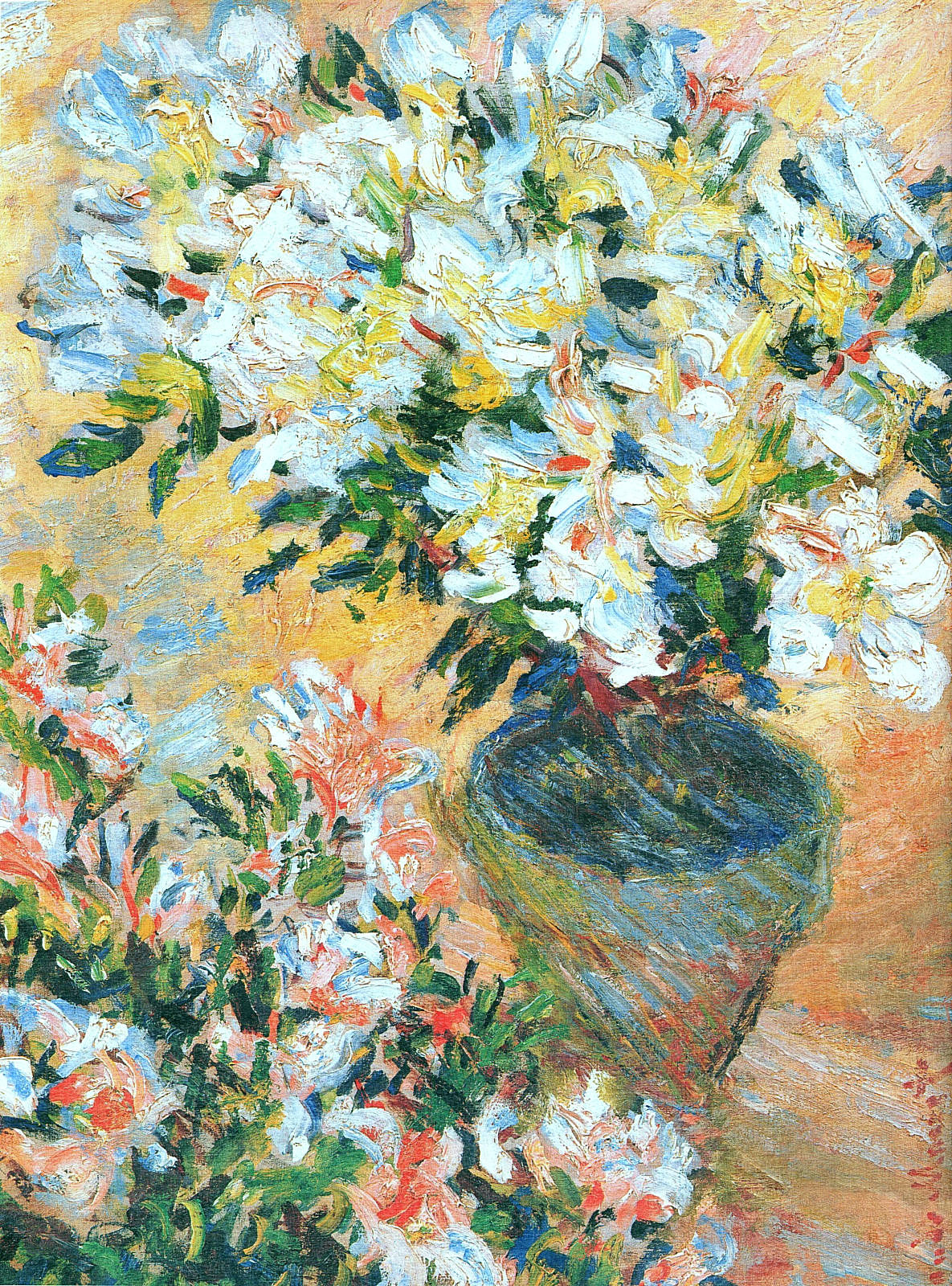 White Azaleas in a Pot (1885) - Claude Monet Tablo