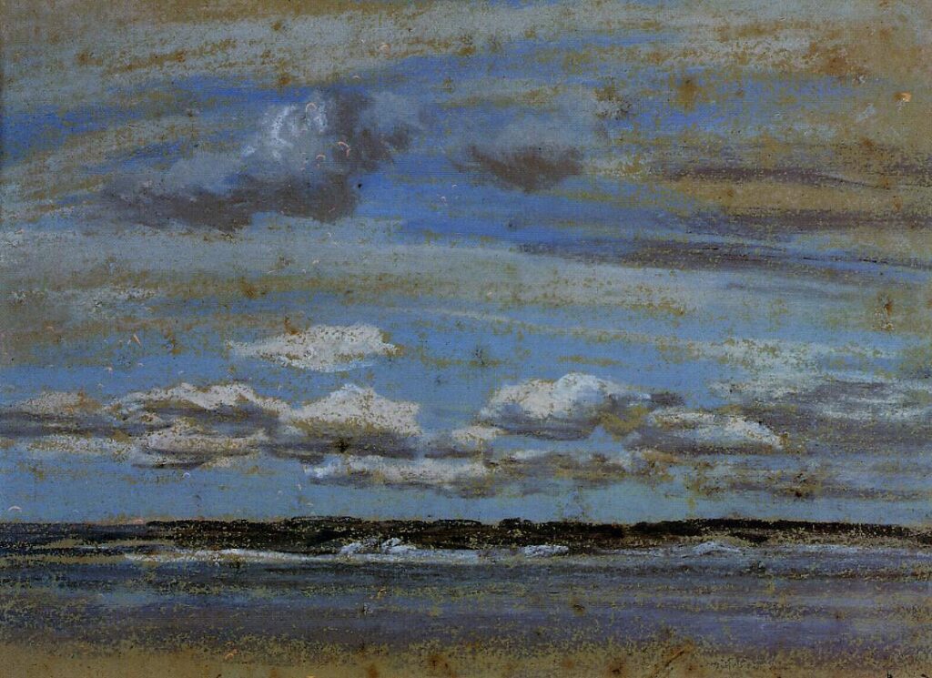 White Clouds over the Estuary (1855) – Eugène Boudin Tablo