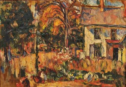 White House with Trees - Abraham Manievich Tablo