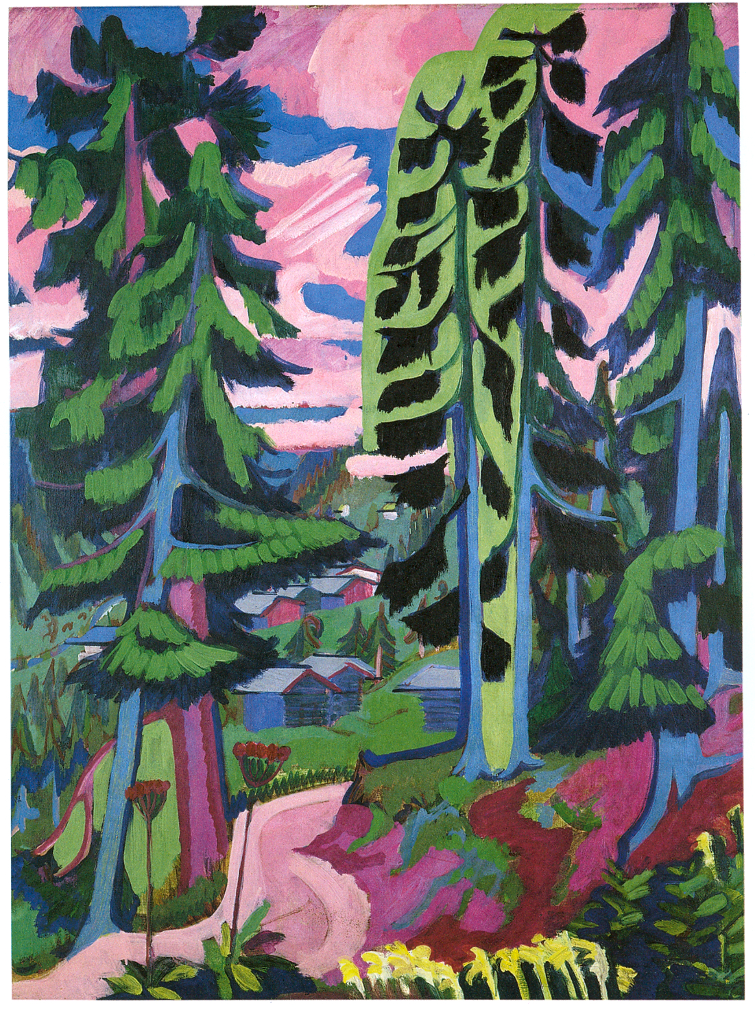 Wildboden Mountains Forest (1927) - Ernst Ludwig Kirchner Tablo