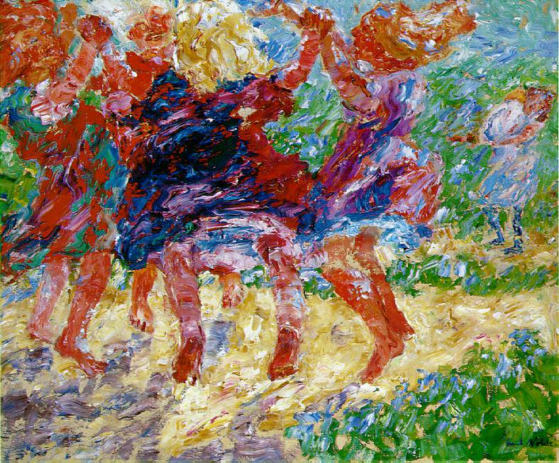 Wildly Dancing Children - Emil Nolde Tablo