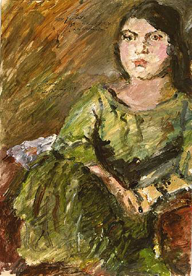 Wilhelmine in the Green Dress (1924) - Lovis Corinth Tablo