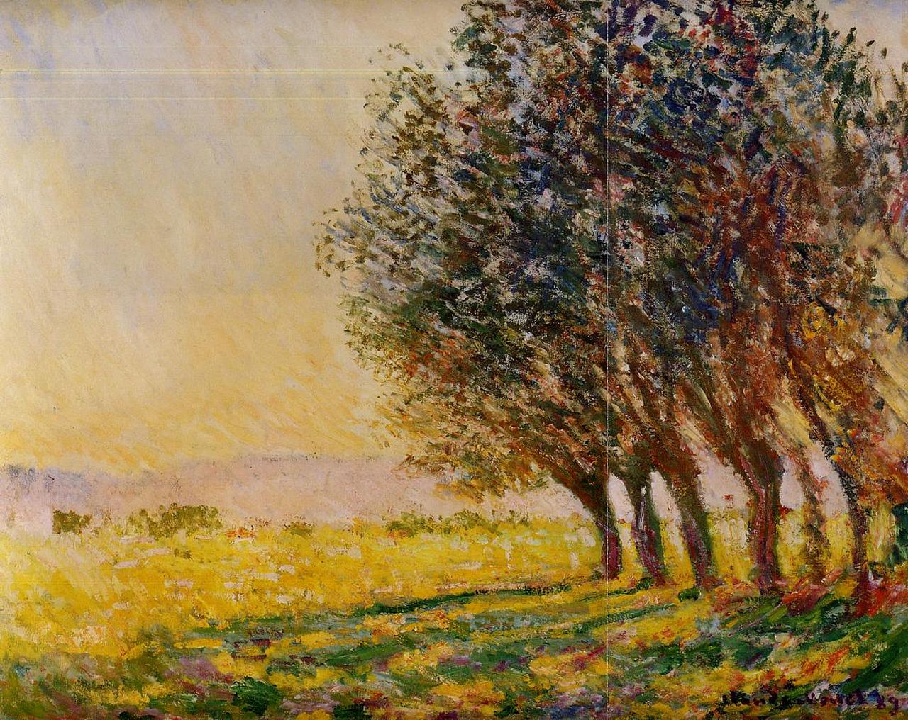 Willows at Sunset (1889) - Claude Monet Tablo