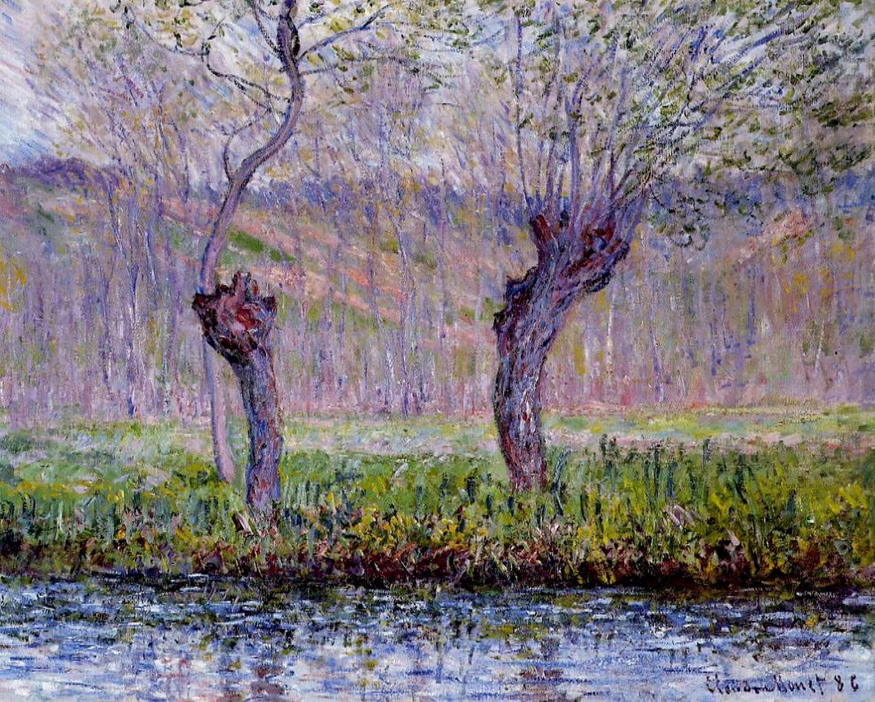 Willows in Springtime (1885) - Claude Monet Tablo