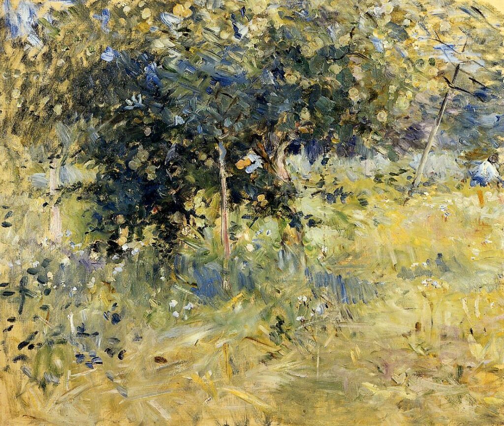 Willows in the Garden at Bougival (1884) - Berthe Morisot Tablo