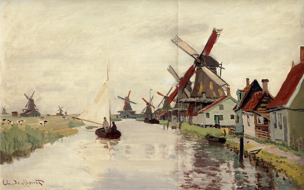 Windmills in Holland (1871) - Claude Monet Tablo
