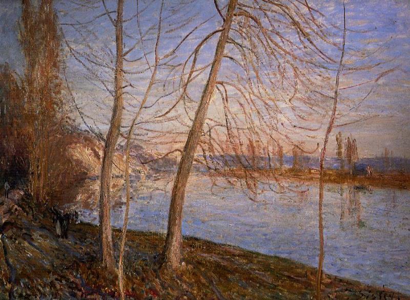 Winter Morning Veneux (1881) - Alfred Sisley Tablo