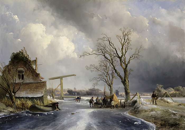 Winter Scene in Holland (1846) - Johan Jongkind Tablo
