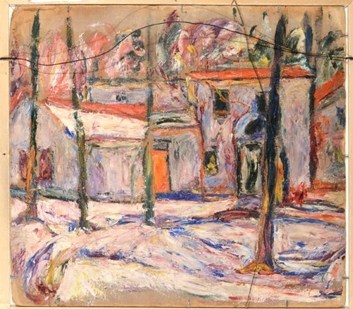 Winter Village Scene - Abraham Manievich Tablo