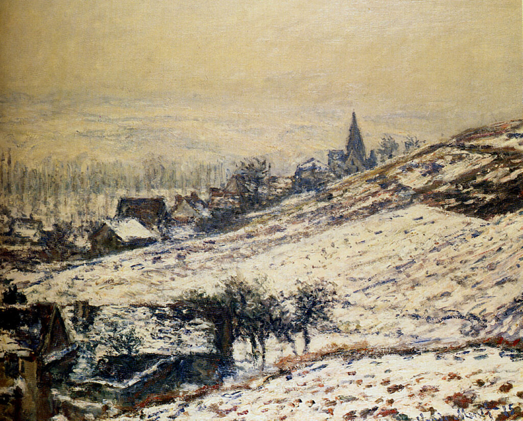 Winter at Giverny (1885) – Claude Monet Tablo