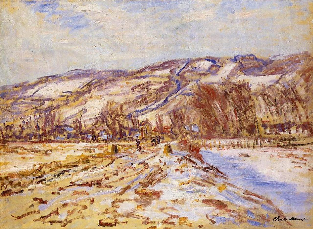 Winter at Giverny (1886) - Claude Monet Tablo
