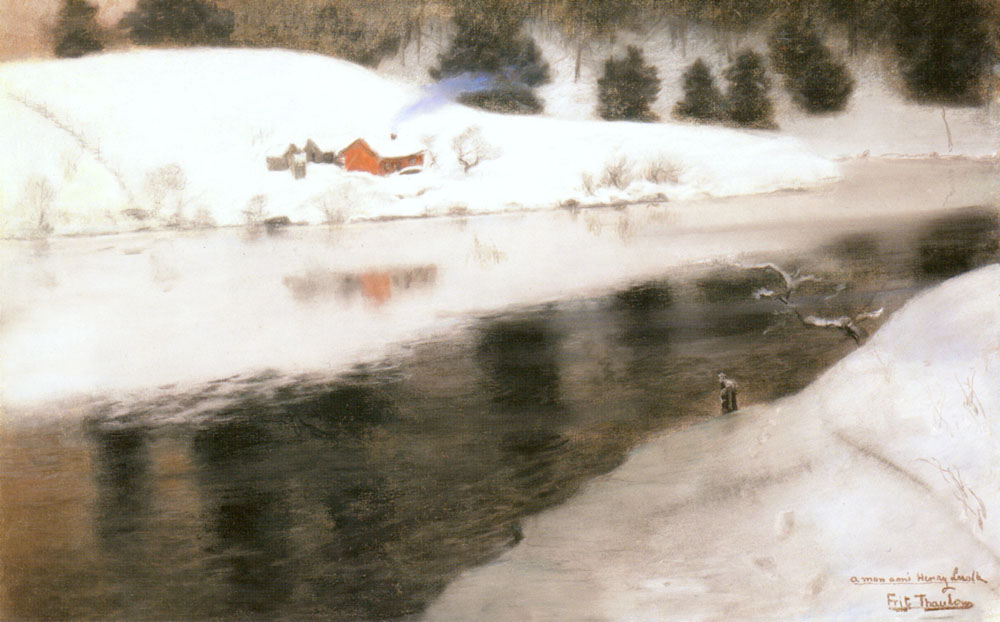 Winter at Simoa River - Frits Thaulow Tablo