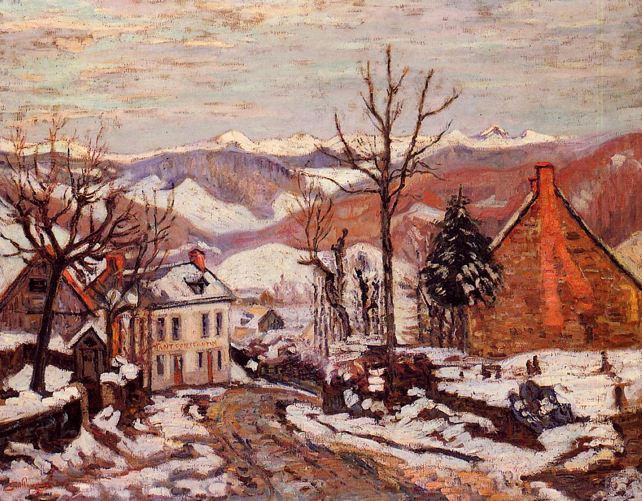 Winter in Saint Sauves d'Auvergne (1900) - Armand Guillaumin Tablo