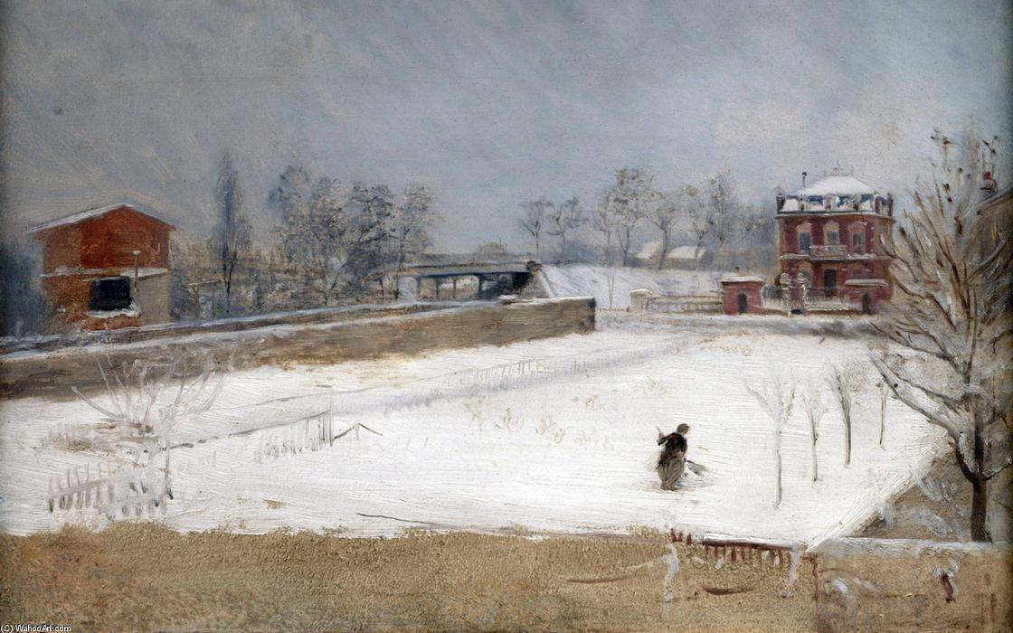 Winter landscape (1880) - Giuseppe De Nittis Tablo