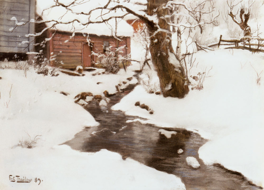 Winter on the Isle of Stord (1890) - Frits Thaulow Tablo