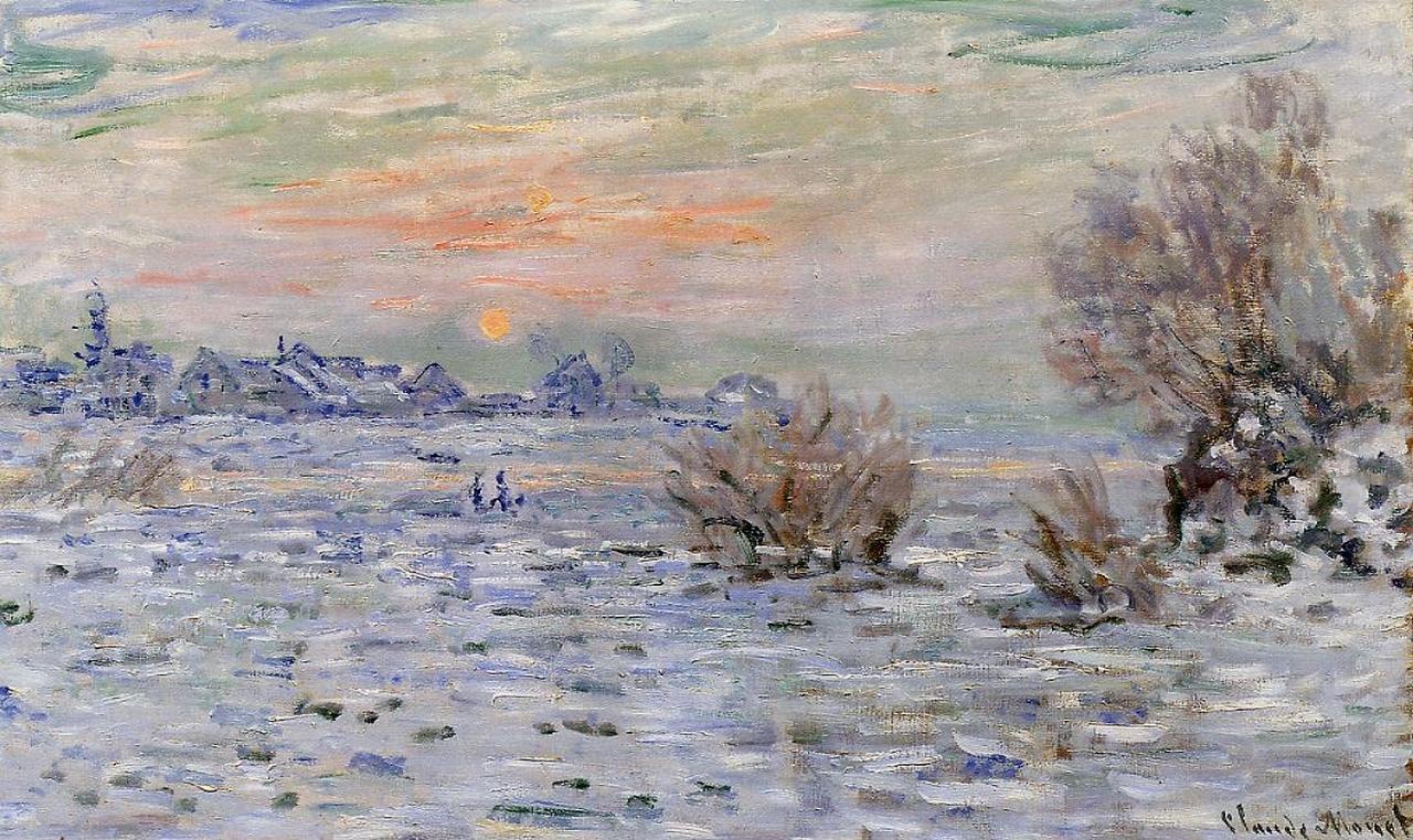 Winter on the Seine, Lavacourt (1879) - Claude Monet Tablo