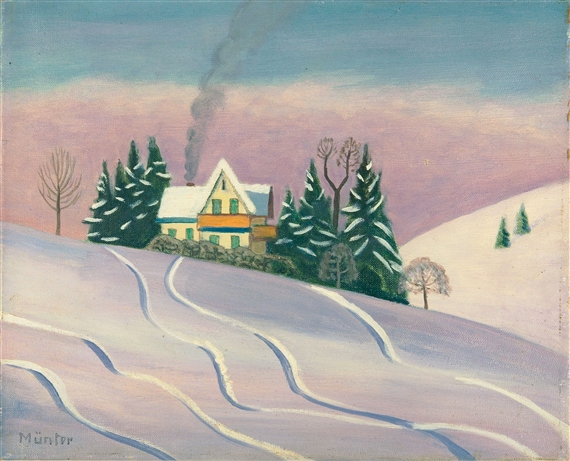 Winterlandscape in Bavaria (1950) - Gabriele Münter Tablo
