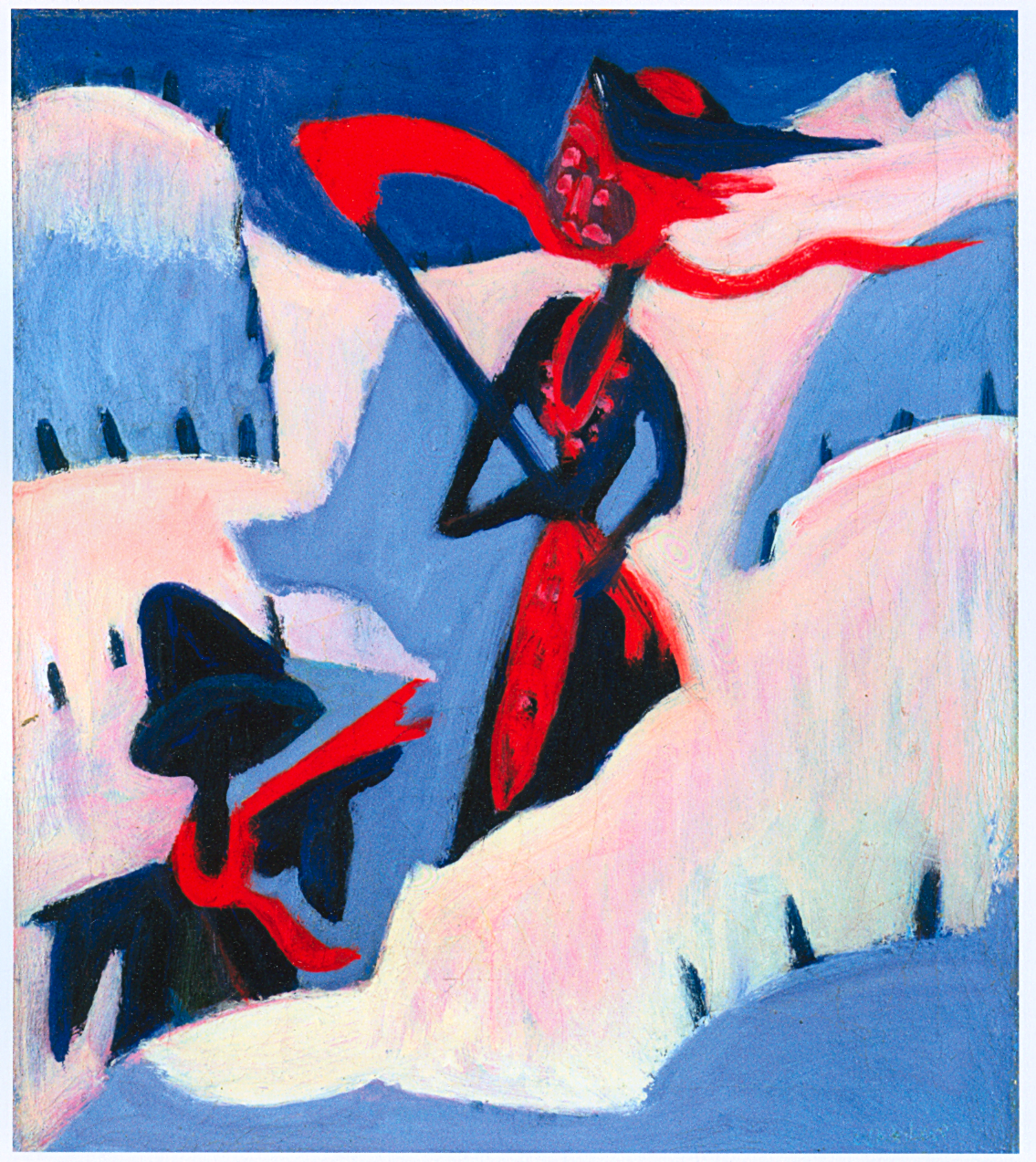 Witch and Scarecrow in the Snow (1930) - Ernst Ludwig Kirchner Tablo