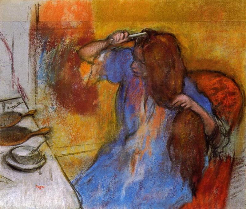 Woman Brushing Her Hair (1889) - Edgar Degas Tablo
