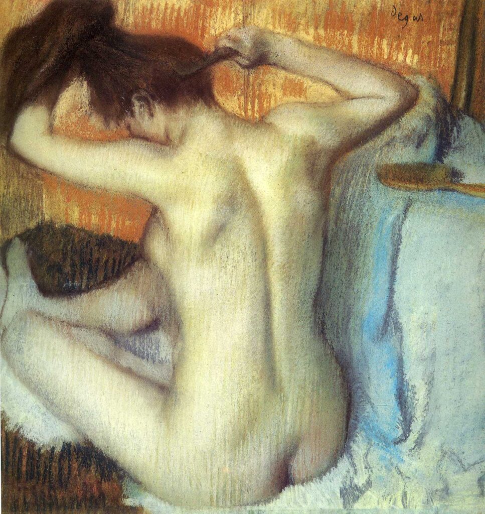Woman Combing Her Hair (1885) - Edgar Degas Tablo