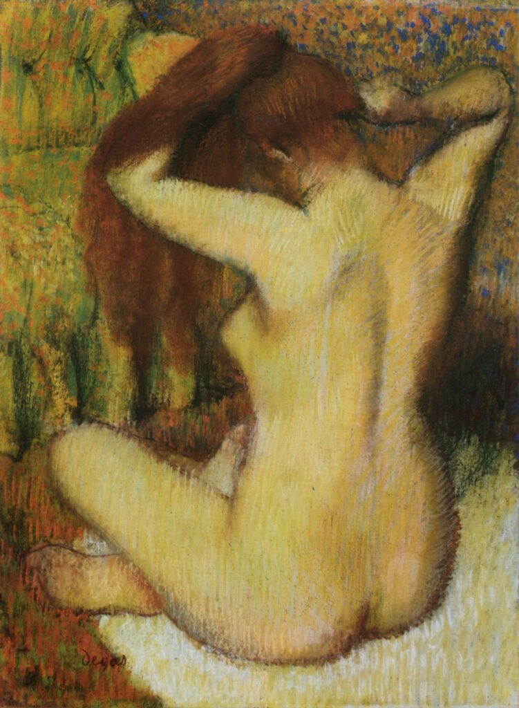 Woman Combing Her Hair (1888) - Edgar Degas Tablo