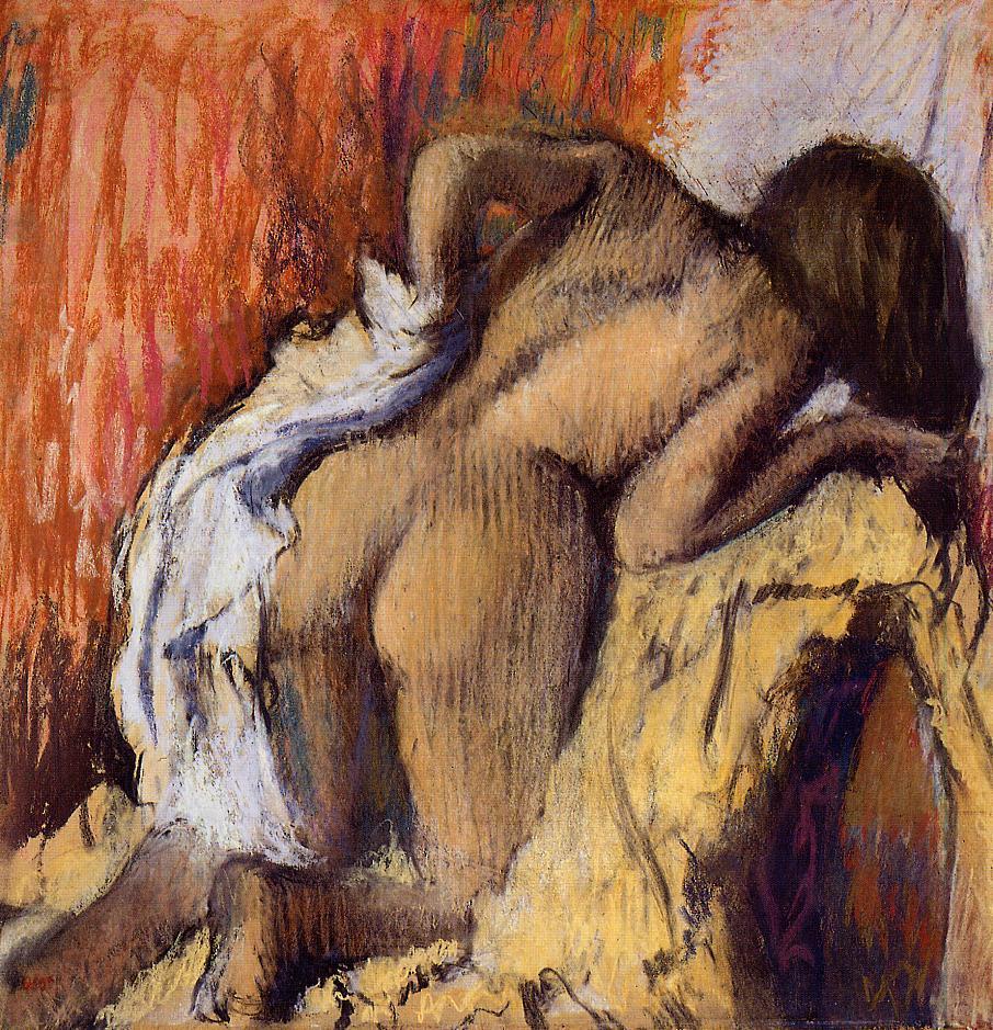 Woman Drying Herself (1896) - Edgar Degas Tablo