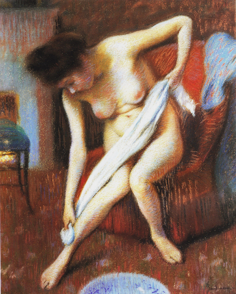 Woman Drying Herself (1898) - Federico Zandomeneghi Tablo