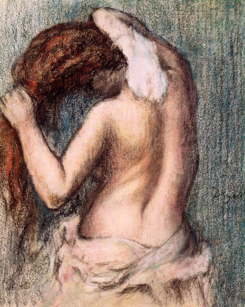 Woman Drying Herself (1906) - Edgar Degas Tablo