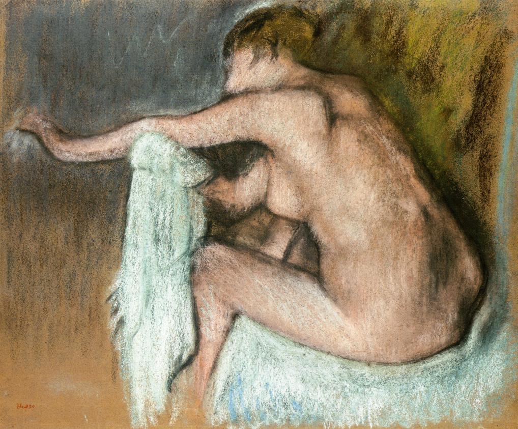 Woman Drying her Arm (1884) - Edgar Degas Tablo