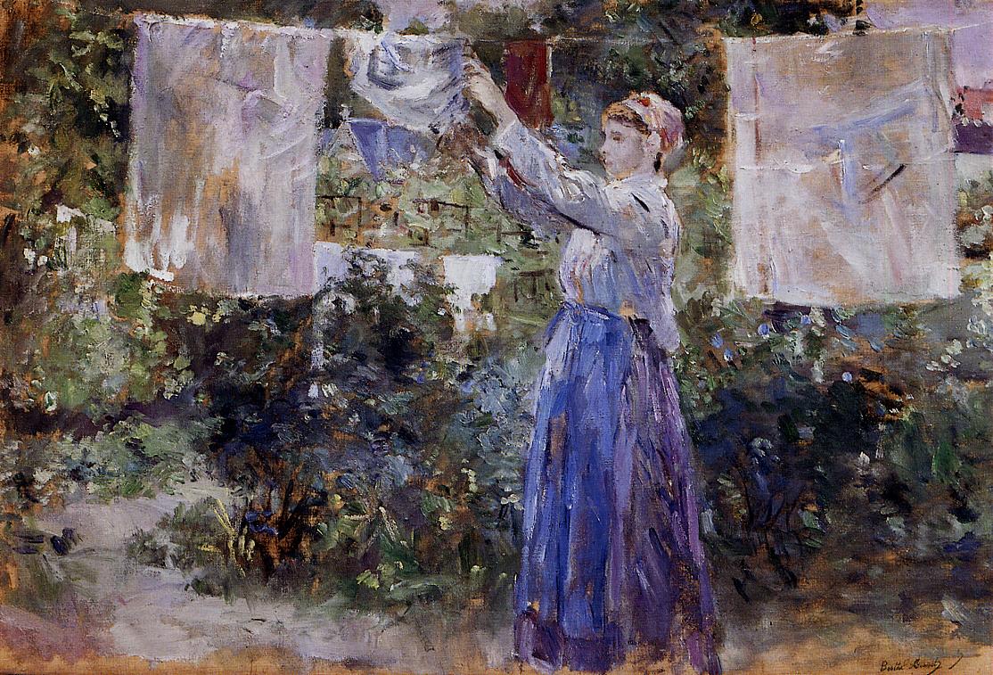 Woman Hanging out the Wash (1881) - Berthe Morisot Tablo