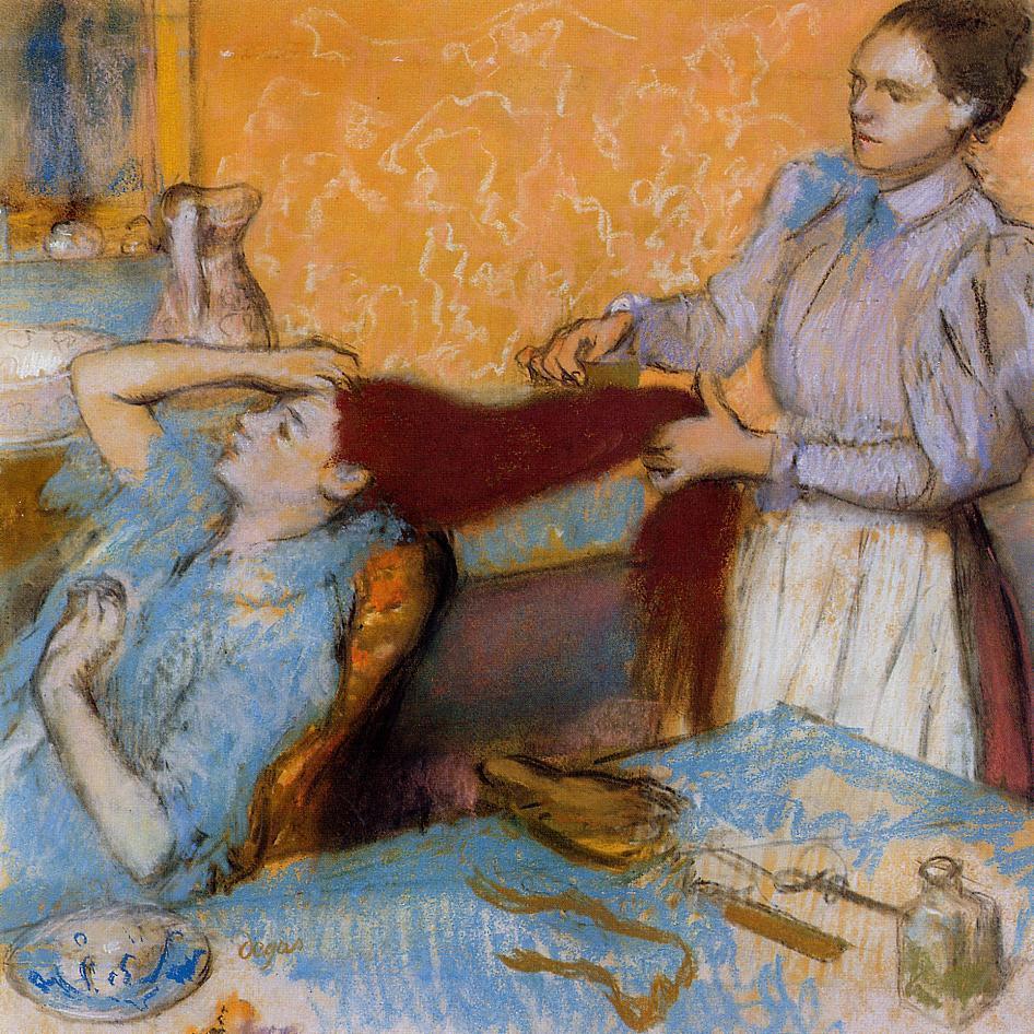 Woman Having Her Hair Combed (1892) - Edgar Degas Tablo