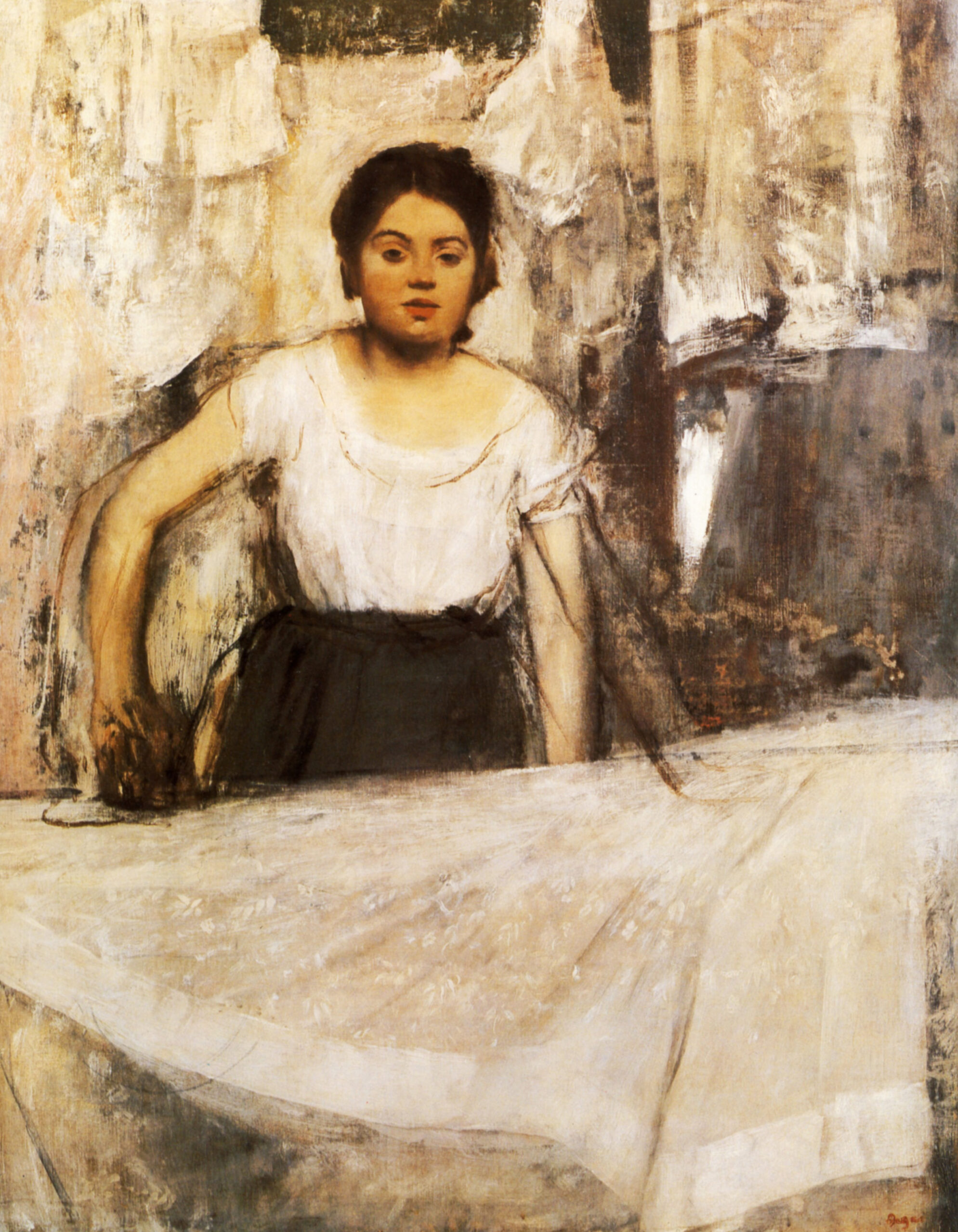Woman Ironing (1869) - Edgar Degas Tablo