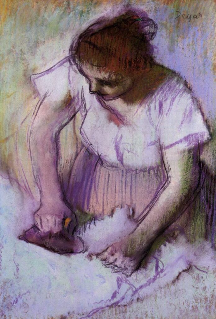 Woman Ironing (1882) - Edgar Degas Tablo