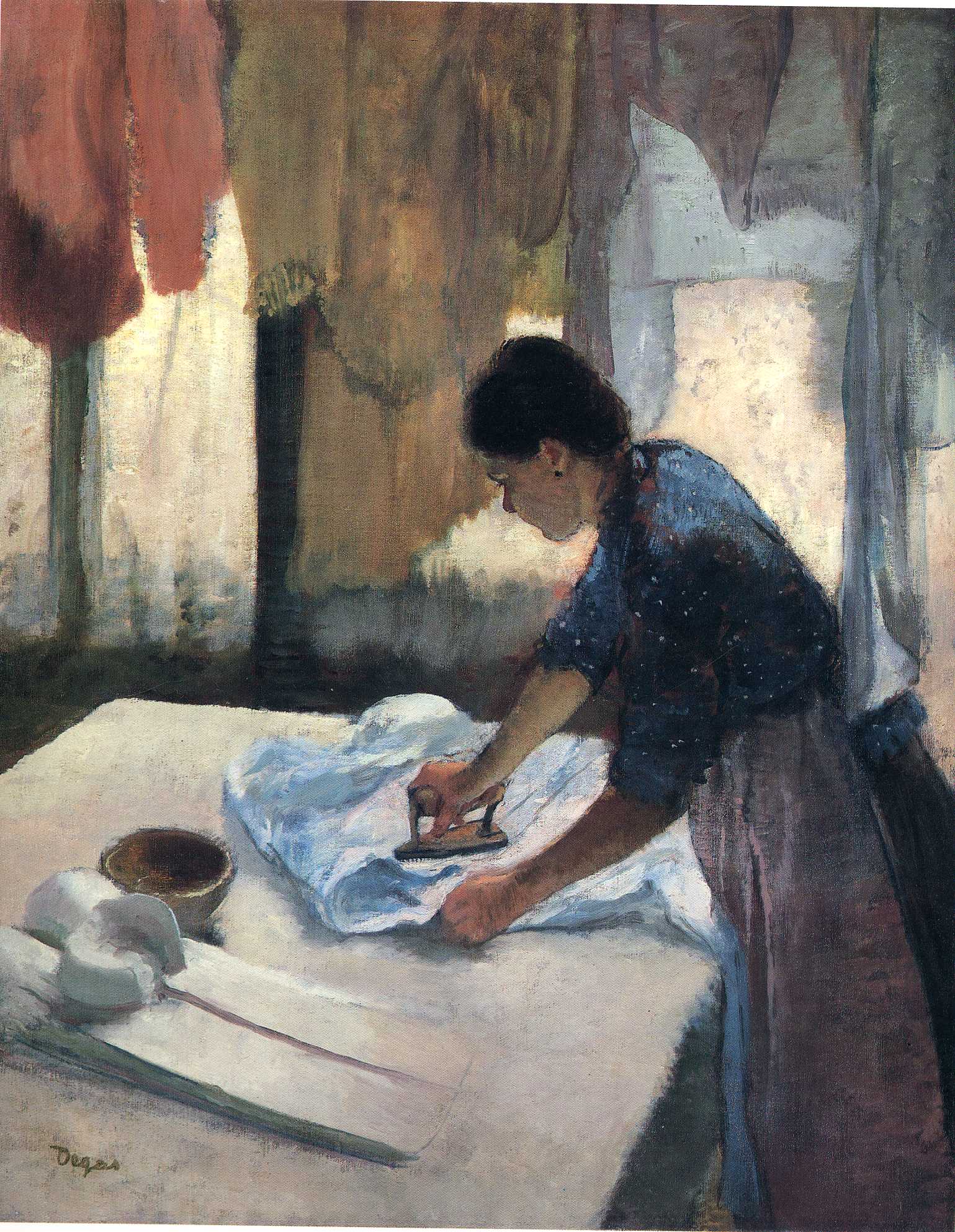 Woman Ironing (1887) - Edgar Degas Tablo