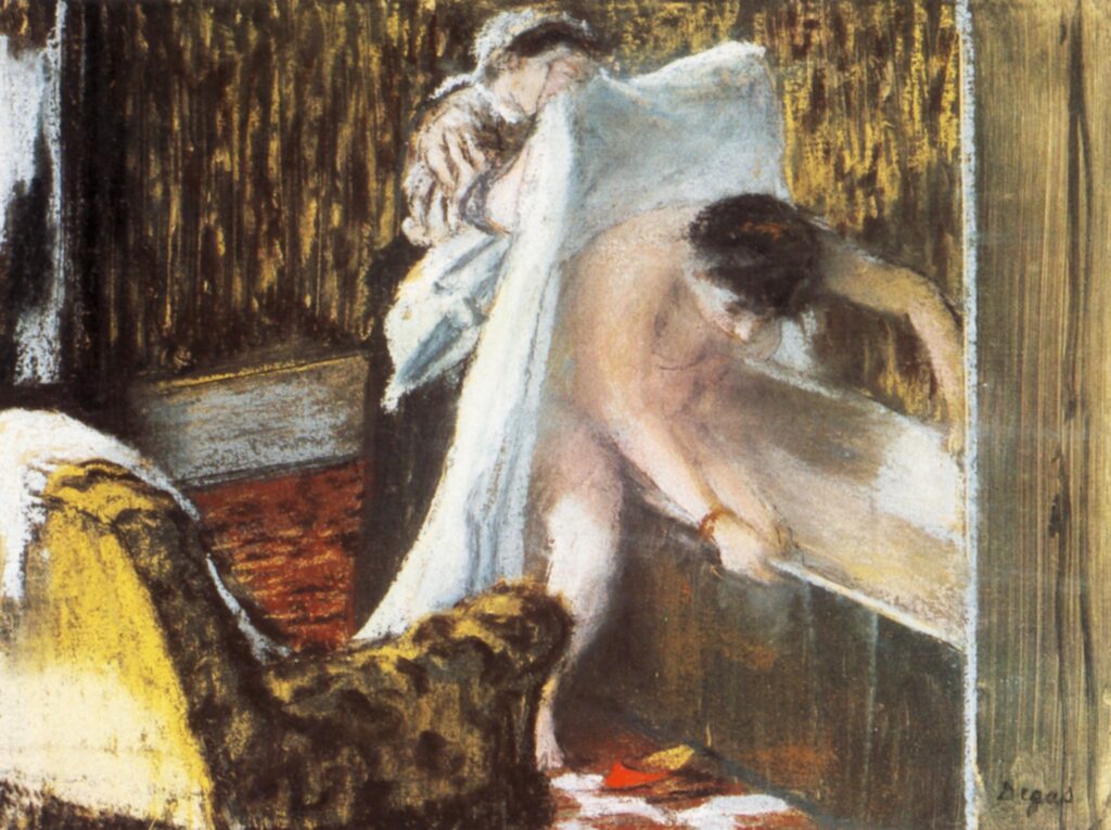 Woman Leaving Her Bath (1877) - Edgar Degas Tablo