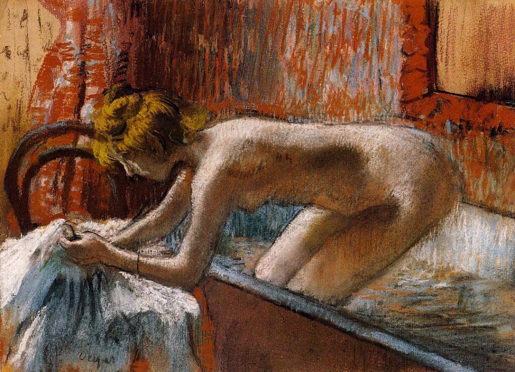 Woman Leaving Her Bath (1886) - Edgar Degas Tablo