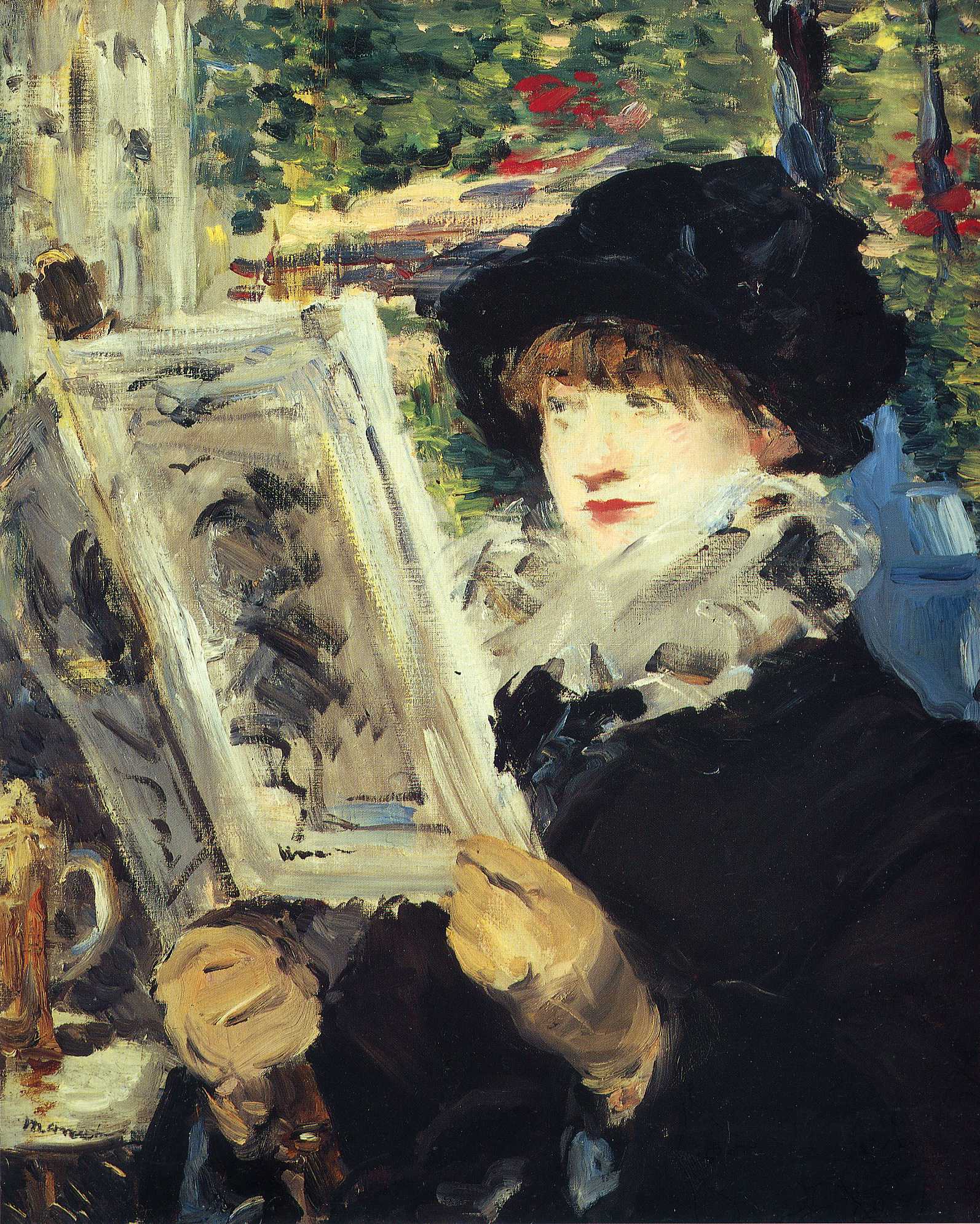 Woman Reading (1879) - Edouard Manet Tablo