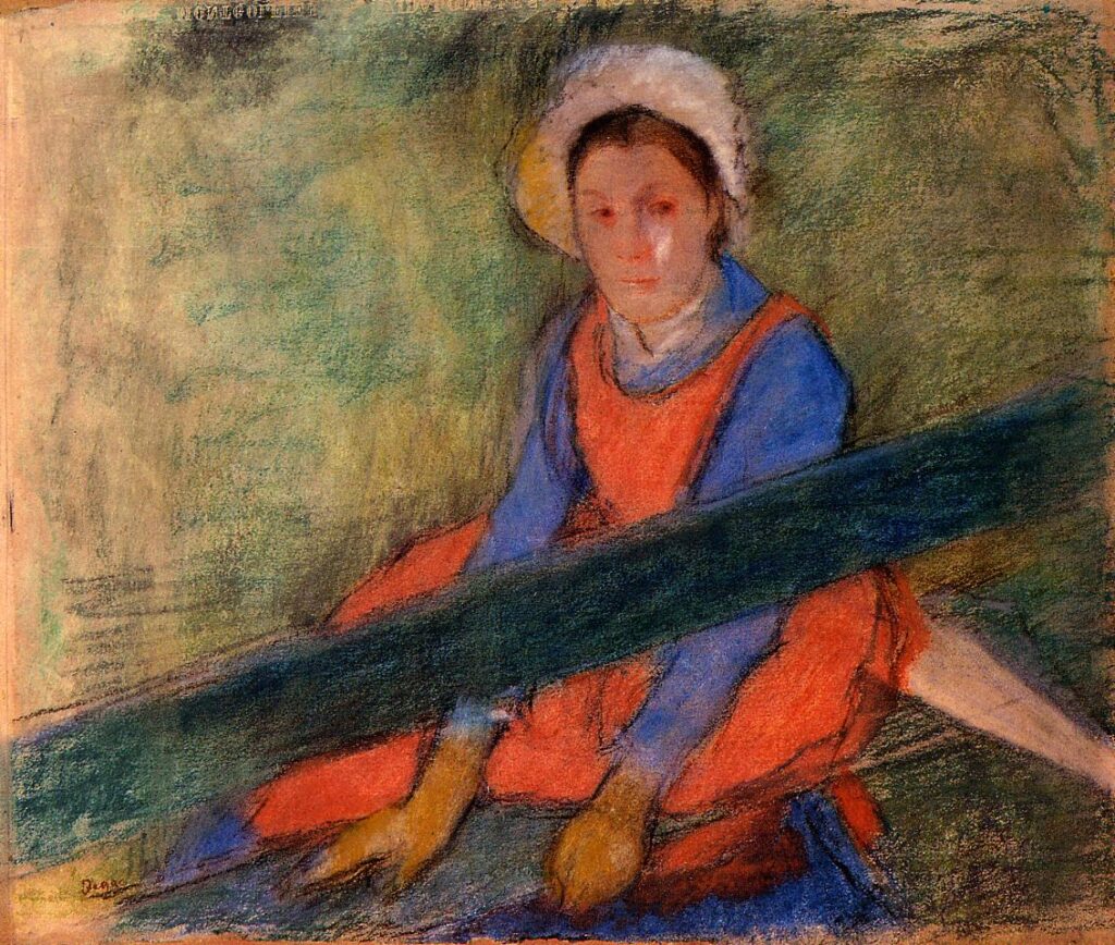 Woman Seated on a Bench (1885) - Edgar Degas Tablo