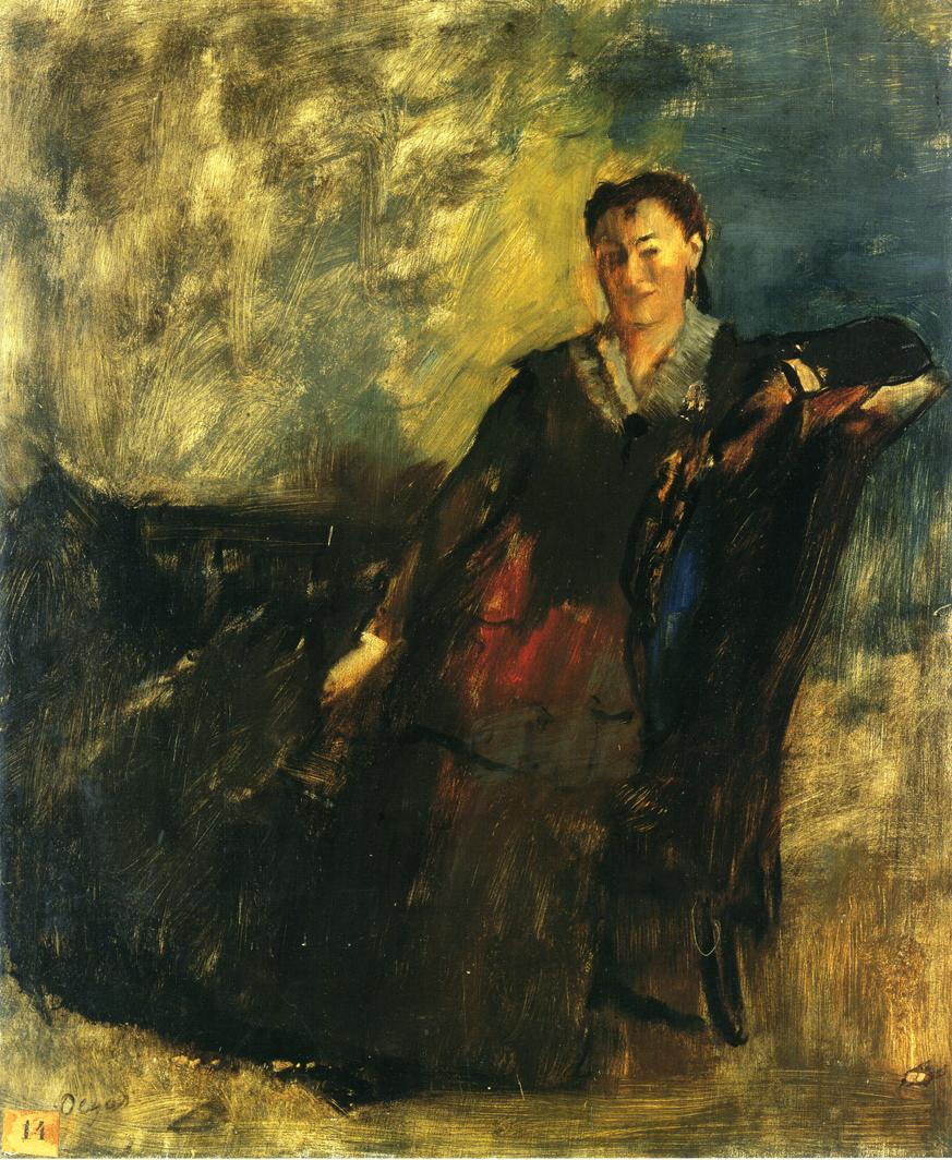 Woman Seated on a Canape (1868) - Edgar Degas Tablo