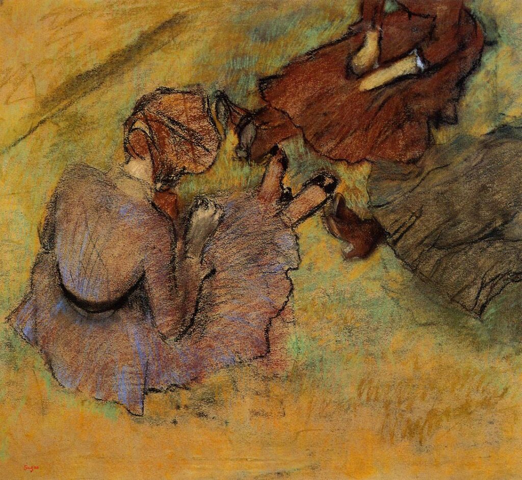 Woman Seated on the Grass (1882) - Edgar Degas Tablo