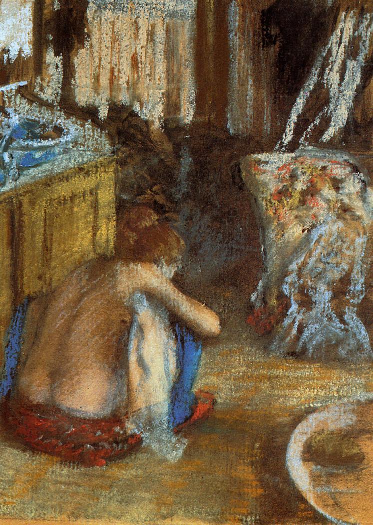 Woman Squatting (1879) - Edgar Degas Tablo