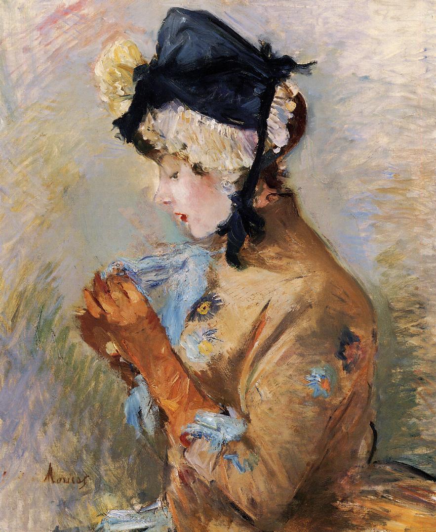 Woman Wearing Gloves (aka The Parisian) (1885) - Berthe Morisot Tablo