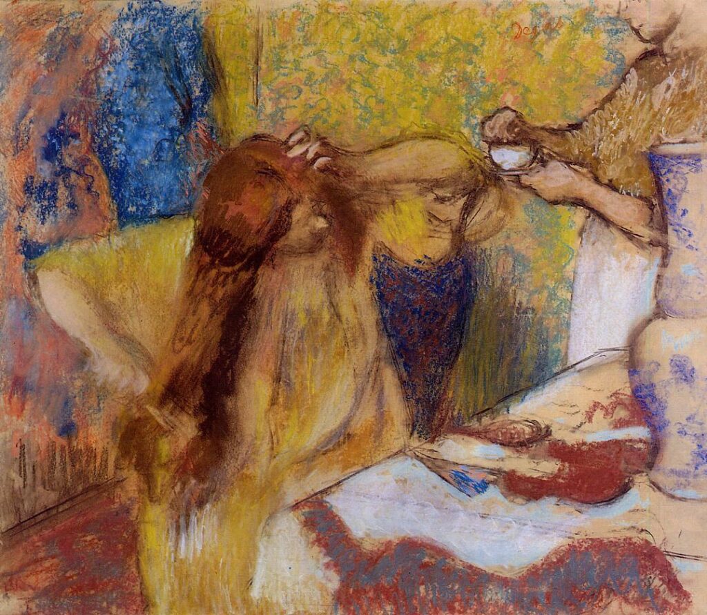 Woman at Her Toilette (1869) - Edgar Degas Tablo