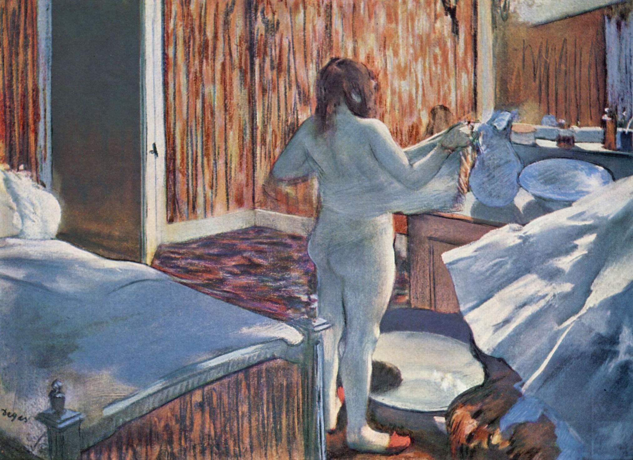 Woman at Her Toilette (1876) - Edgar Degas Tablo