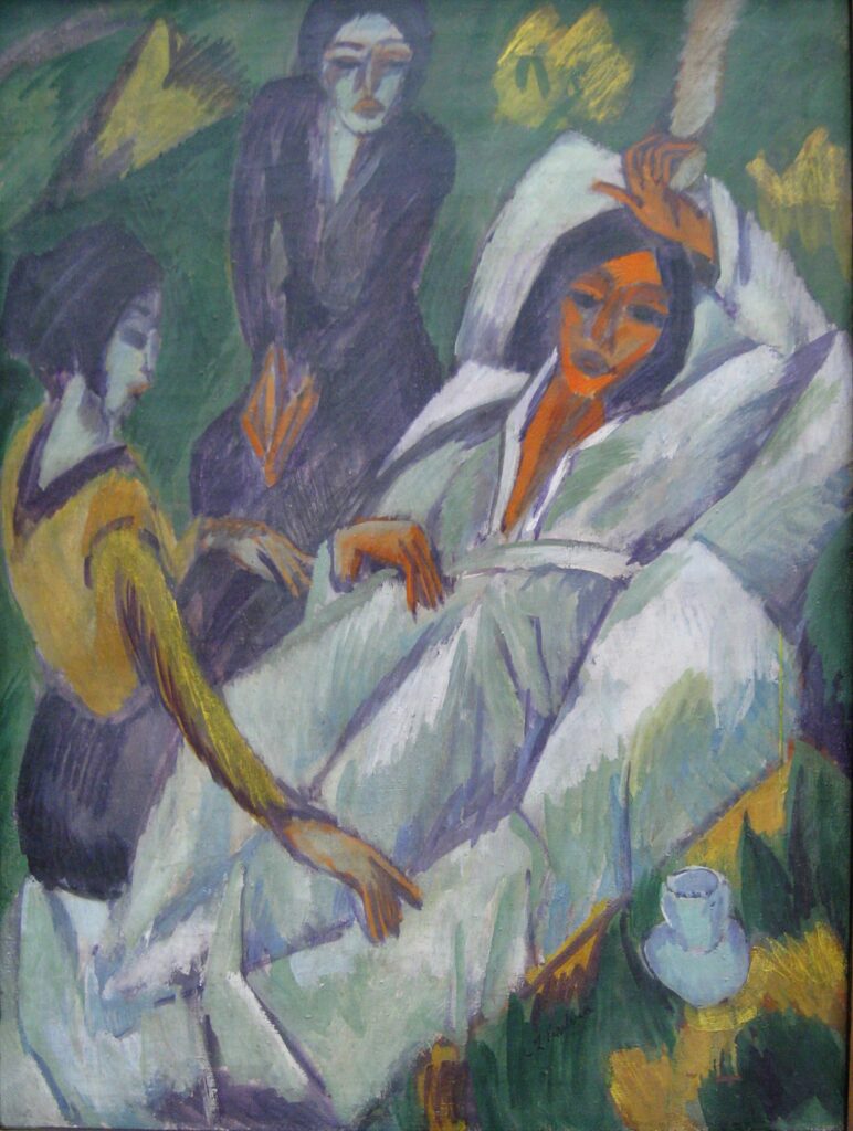 Woman at Tea Time Sick Woman (1914) - Ernst Ludwig Kirchner Tablo