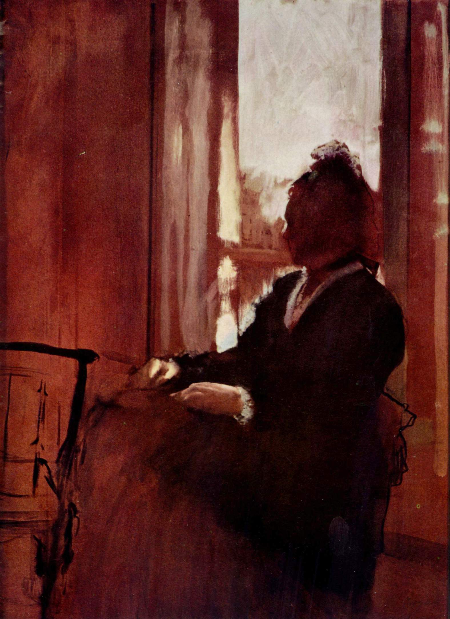 Woman at a Window (1872) - Edgar Degas Tablo