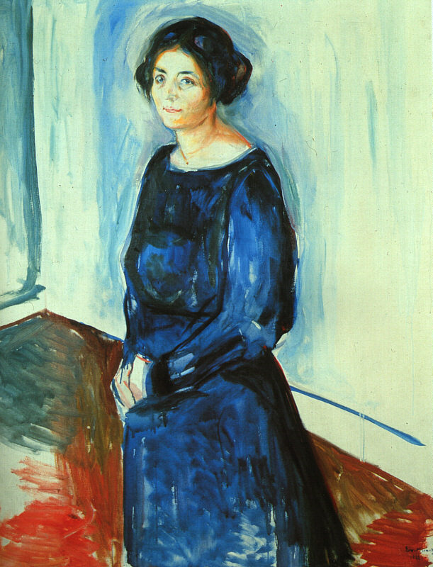 Woman in Blue (Frau Barth) (1921) - Edvard Munch Tablo