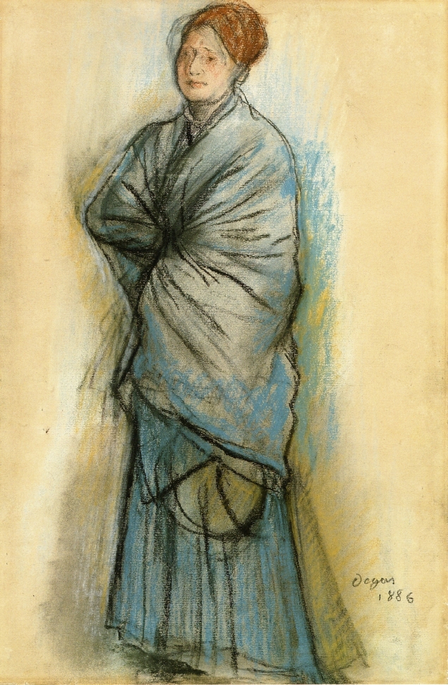 Woman in Blue (Portrait of Mlle. Helene Rouart) (1886) - Edgar Degas Tablo