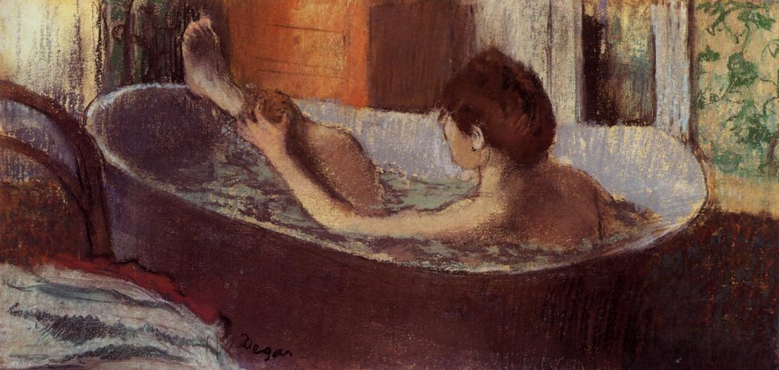 Woman in a Bath Sponging Her Leg (1883) - Edgar Degas Tablo